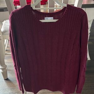 Croft & Barrow Burgundy Cable Knit Sweater